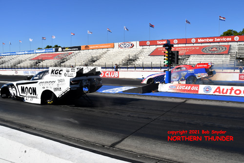 Jim Campbell (near lane) vs Robert Hight 
(far lane)